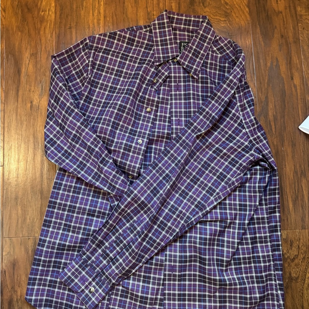 Jos. A. Bank Men's Purple Checkered Shirt